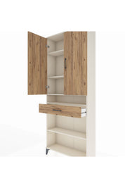 Arges Dolap 5 Raflı Tek Çekmeceli 2 Kapaklı 88x30x221 Aytaşı-Çam