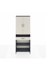 Arges Dolap 5 Raflı Tek Çekmeceli 2 Kapaklı 88x30x221 Antrasit-Aytaşı