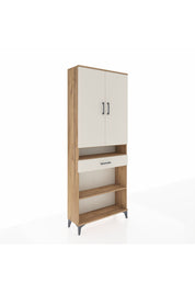 Arges Dolap 5 Raflı Tek Çekmeceli 2 Kapaklı 88x30x221 Çam-Aytaşı