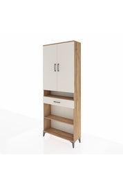 Arges Dolap 5 Raflı Tek Çekmeceli 2 Kapaklı 88x30x221 Çam-Aytaşı