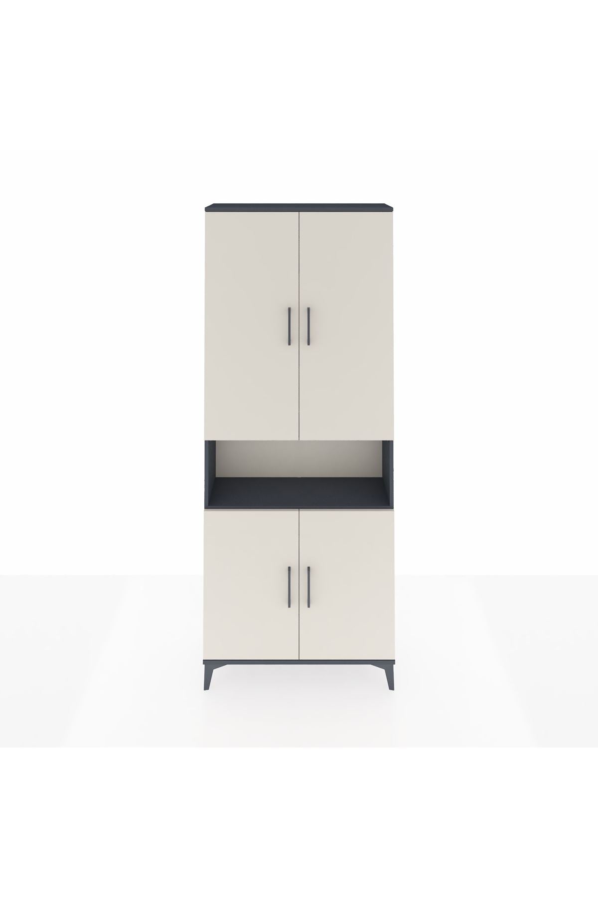 Arges Dolap 5 Raflı 4 Kapaklı 88x30x221 Antrasit-Aytaşı