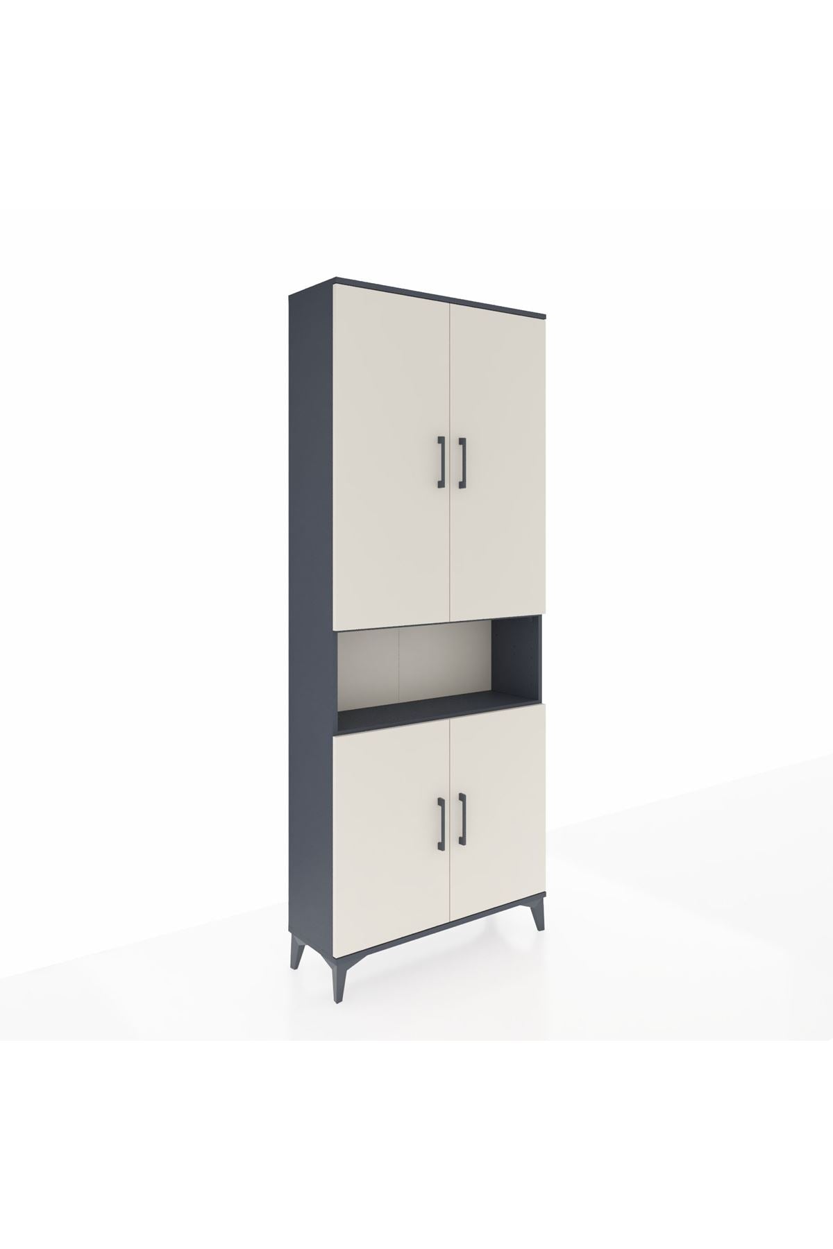 Arges Dolap 5 Raflı 4 Kapaklı 88x30x221 Antrasit-Aytaşı