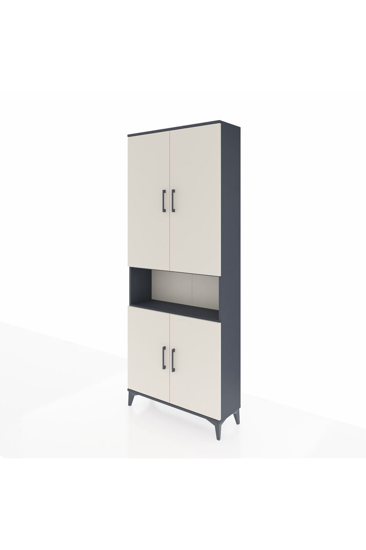 Arges Dolap 5 Raflı 4 Kapaklı 88x30x221 Antrasit-Aytaşı