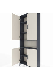 Arges Dolap 5 Raflı 4 Kapaklı 88x30x221 Antrasit-Aytaşı