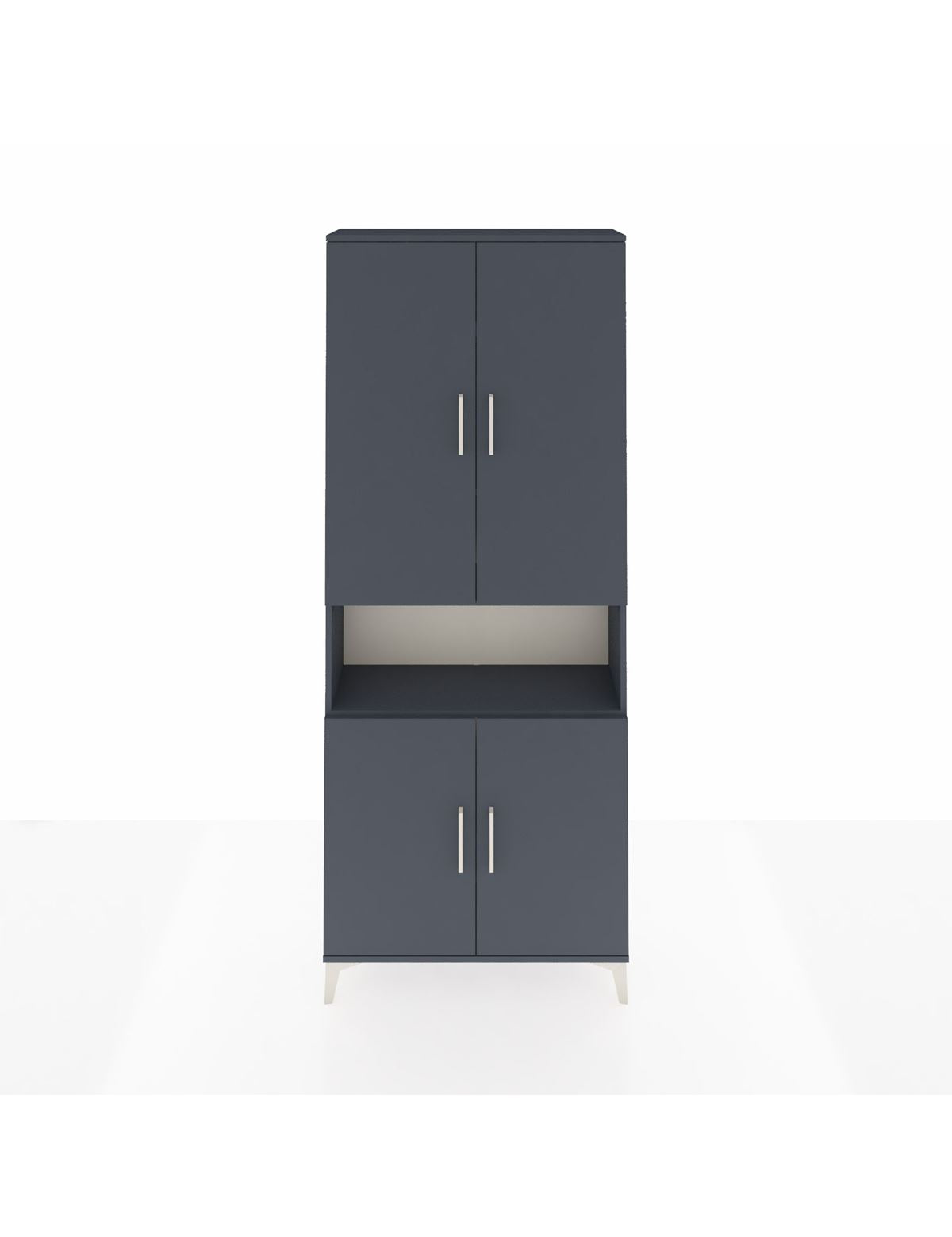 Arges Dolap 5 Raflı 4 Kapaklı 88x30x221 Antrasit-Antrasit