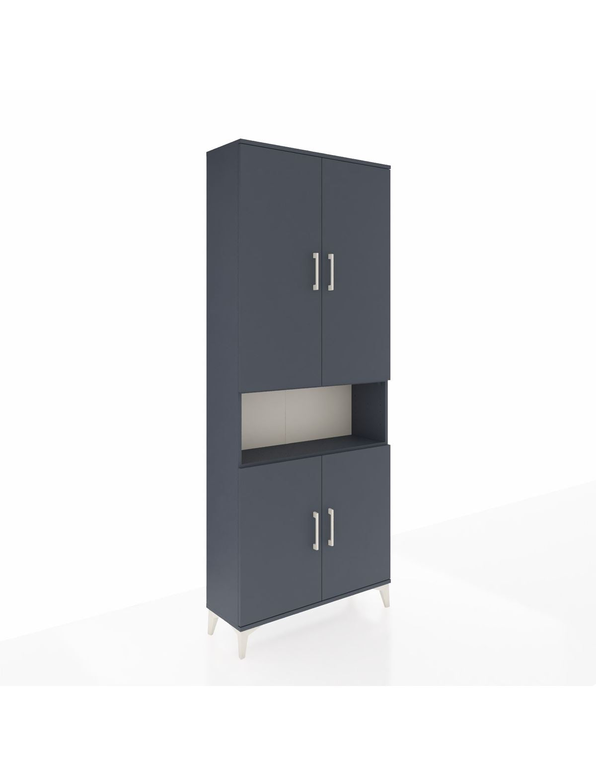 Arges Dolap 5 Raflı 4 Kapaklı 88x30x221 Antrasit-Antrasit