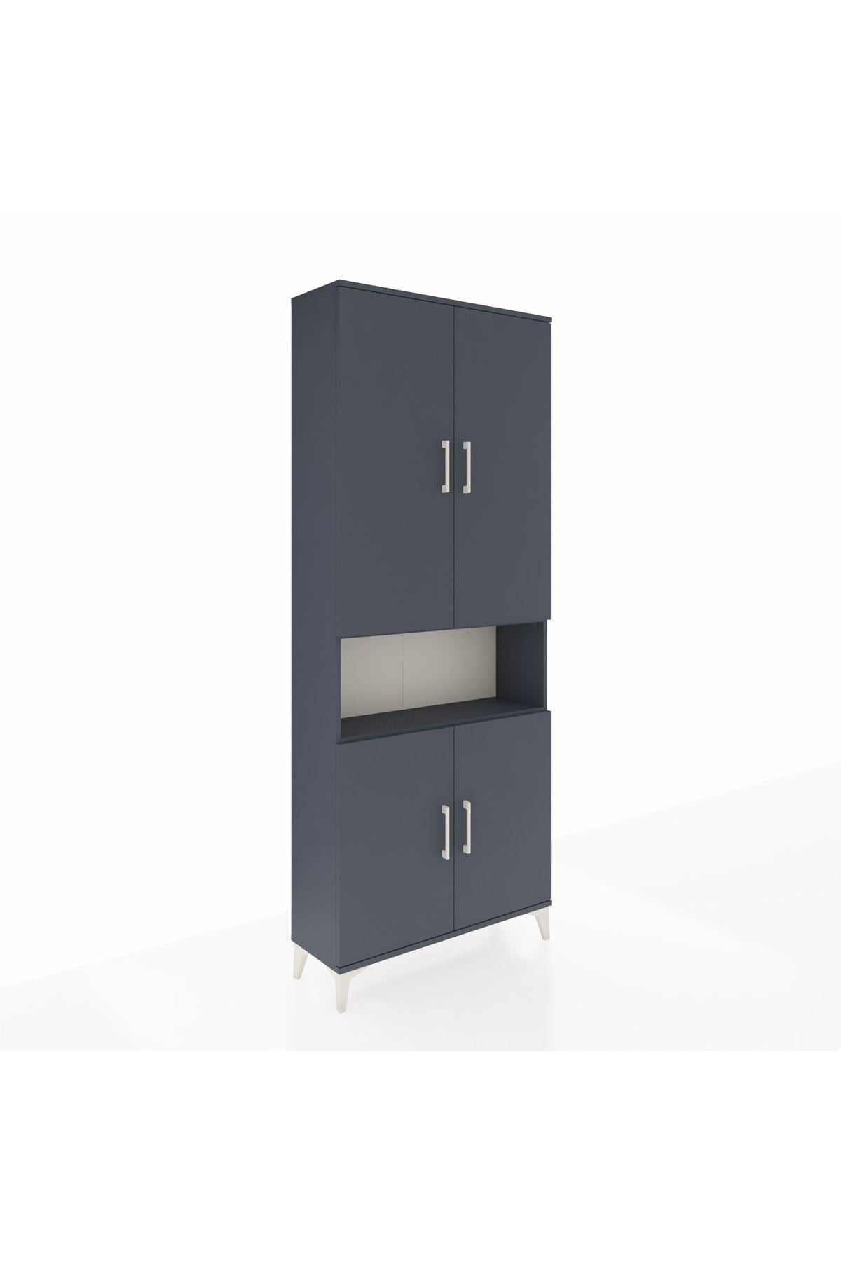 Arges Dolap 5 Raflı 4 Kapaklı 88x30x221 Antrasit-Antrasit