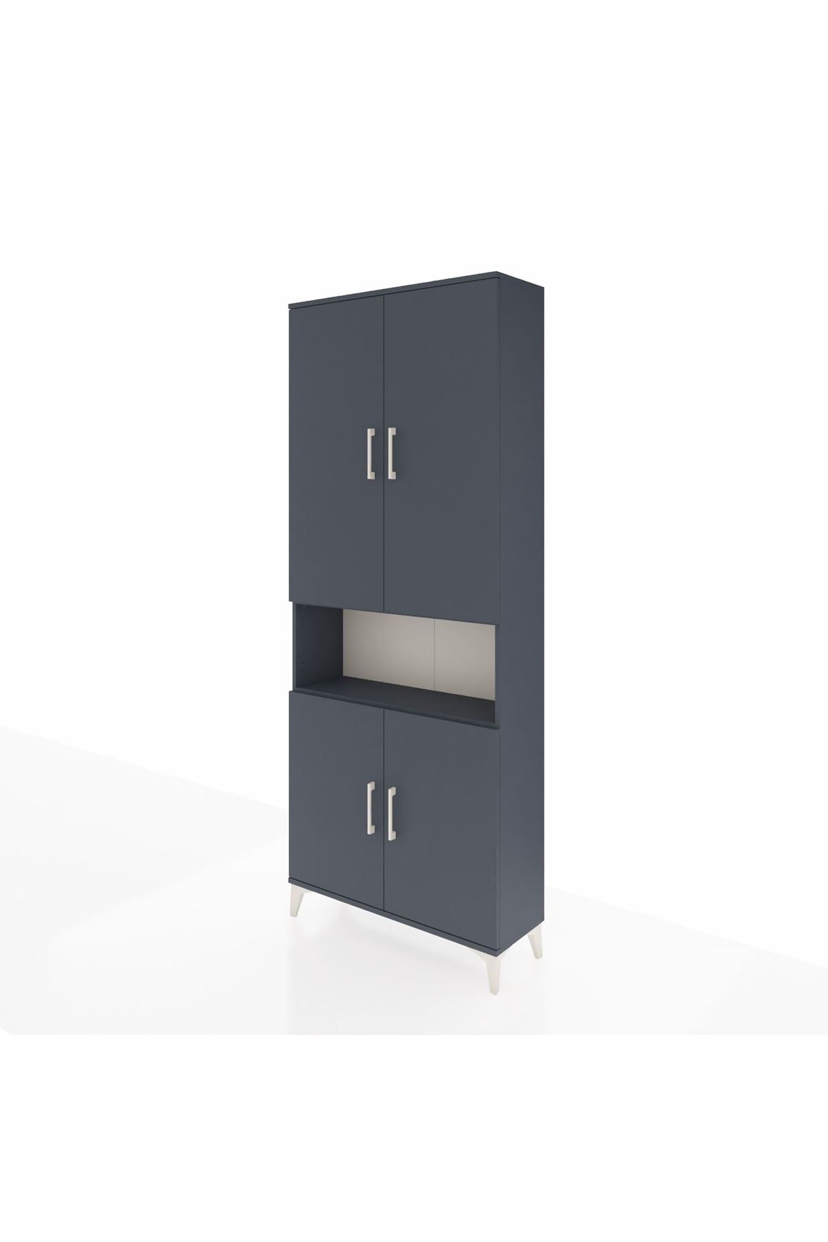 Arges Dolap 5 Raflı 4 Kapaklı 88x30x221 Antrasit-Antrasit