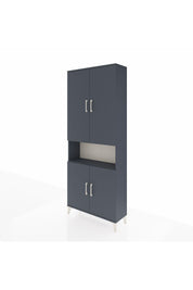 Arges Dolap 5 Raflı 4 Kapaklı 88x30x221 Antrasit-Antrasit