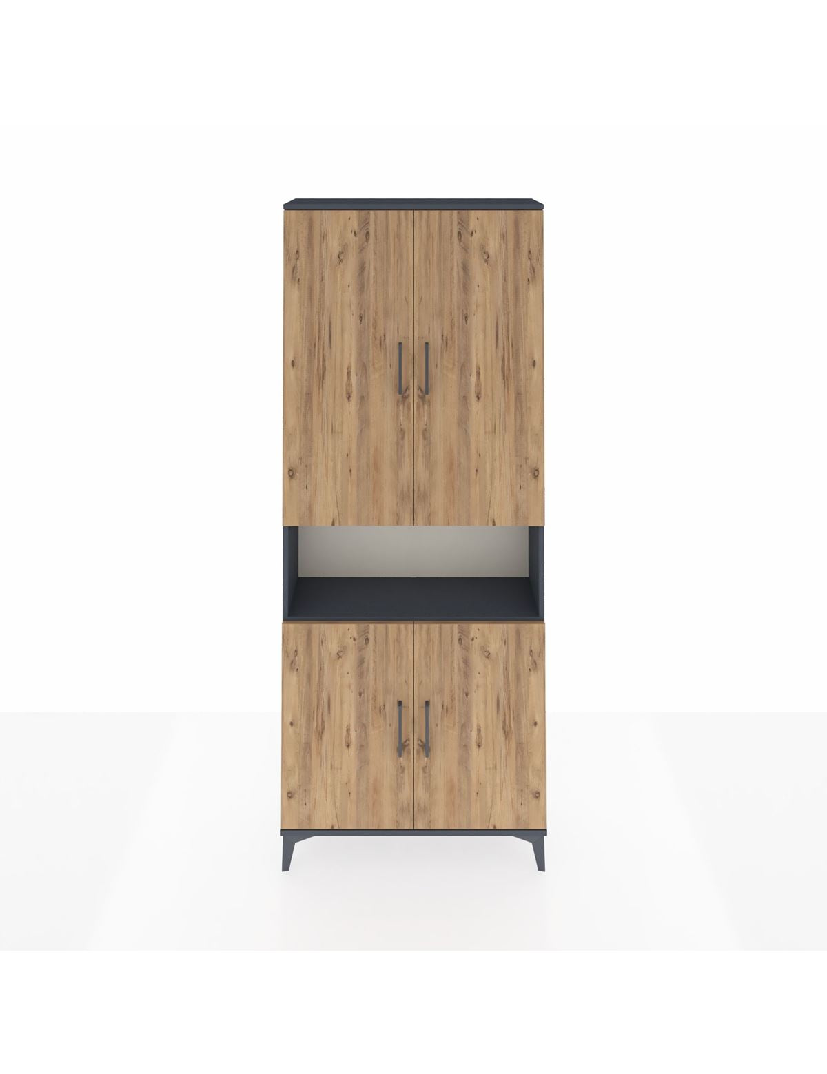 Arges Dolap 5 Raflı 4 Kapaklı 88x30x221 Antrasit-Çam