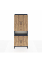 Arges Dolap 5 Raflı 4 Kapaklı 88x30x221 Antrasit-Çam