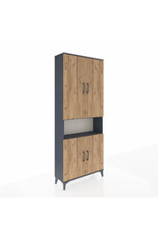 Arges Dolap 5 Raflı 4 Kapaklı 88x30x221 Antrasit-Çam