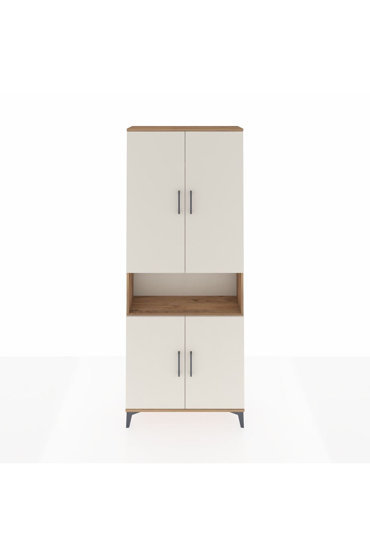 Arges Dolap 5 Raflı 4 Kapaklı 88x30x221 Çam-Aytaşı