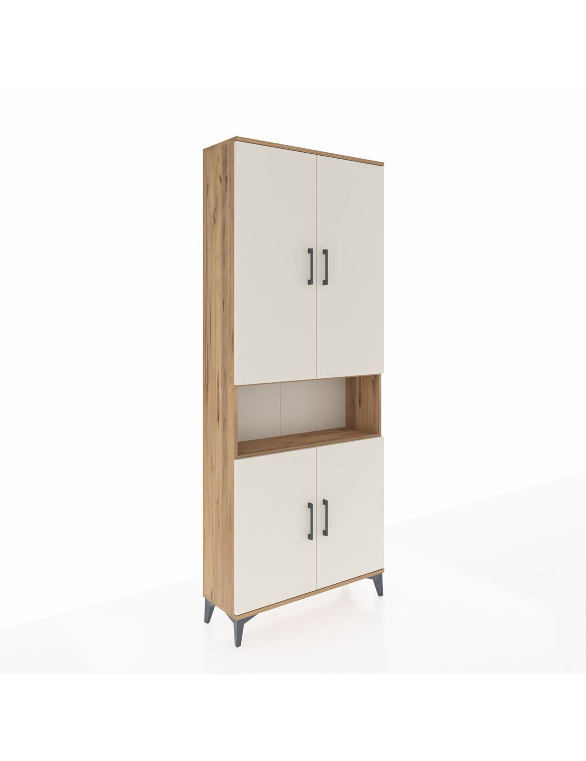 Arges Dolap 5 Raflı 4 Kapaklı 88x30x221 Çam-Aytaşı