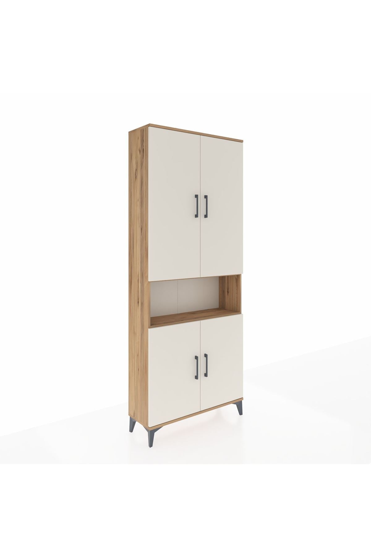 Arges Dolap 5 Raflı 4 Kapaklı 88x30x221 Çam-Aytaşı