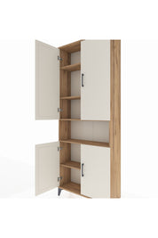 Arges Dolap 5 Raflı 4 Kapaklı 88x30x221 Çam-Aytaşı