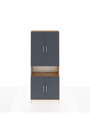 Arges Dolap 5 Raflı 4 Kapaklı 88x30x221 Çam-Antrasit