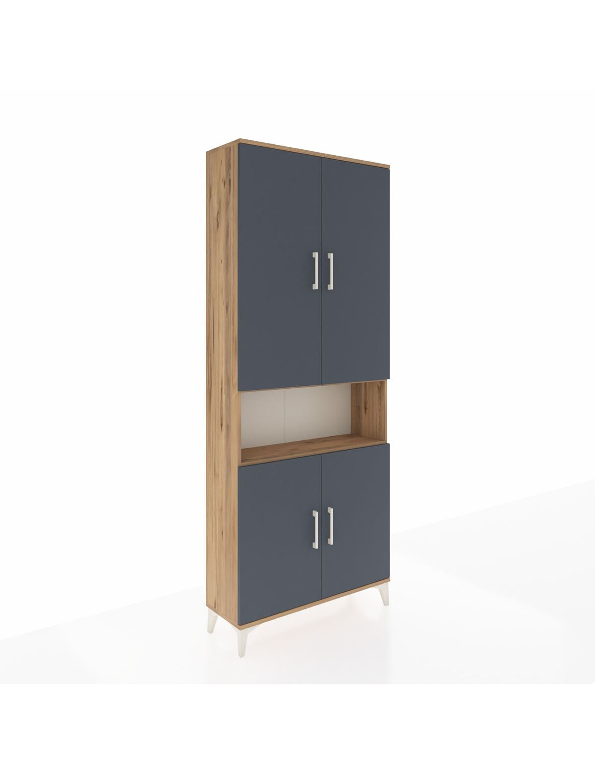 Arges Dolap 5 Raflı 4 Kapaklı 88x30x221 Çam-Antrasit