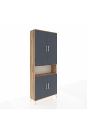 Arges Dolap 5 Raflı 4 Kapaklı 88x30x221 Çam-Antrasit