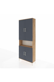 Arges Dolap 5 Raflı 4 Kapaklı 88x30x221 Çam-Antrasit