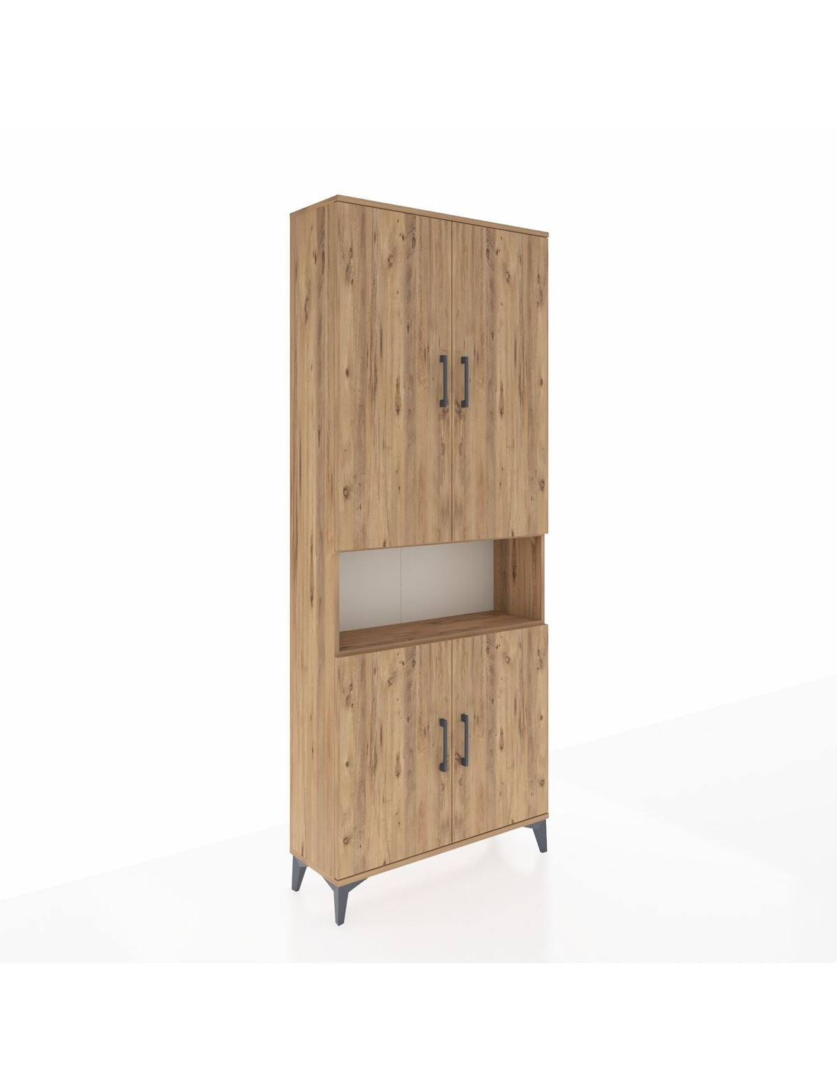 Arges Dolap 5 Raflı 4 Kapaklı 88x30x221 Çam-Çam