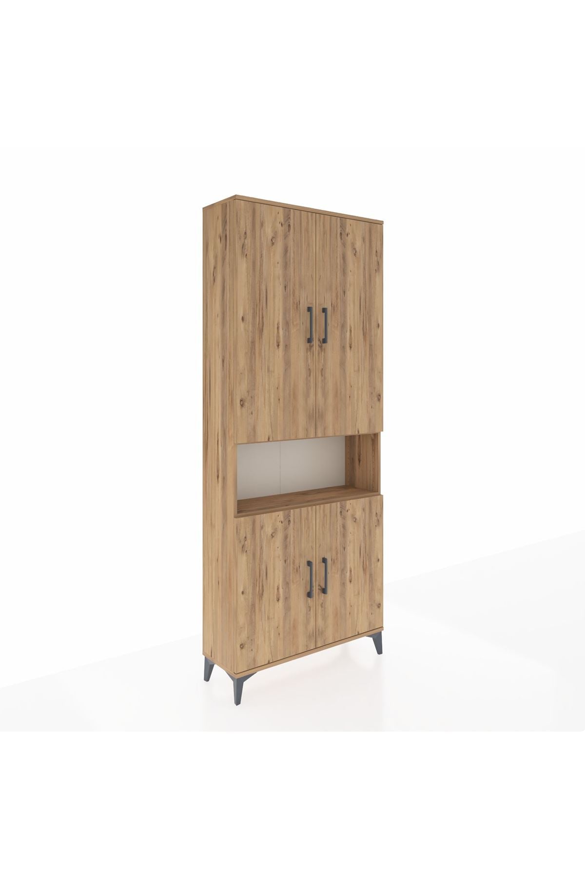 Arges Dolap 5 Raflı 4 Kapaklı 88x30x221 Çam-Çam