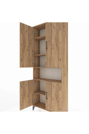 Arges Dolap 5 Raflı 4 Kapaklı 88x30x221 Çam-Çam