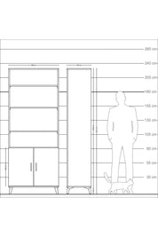 Arges Dolap 5 Raflı 2 Kapaklı 88x30x221 Aytaşı-Antrasit
