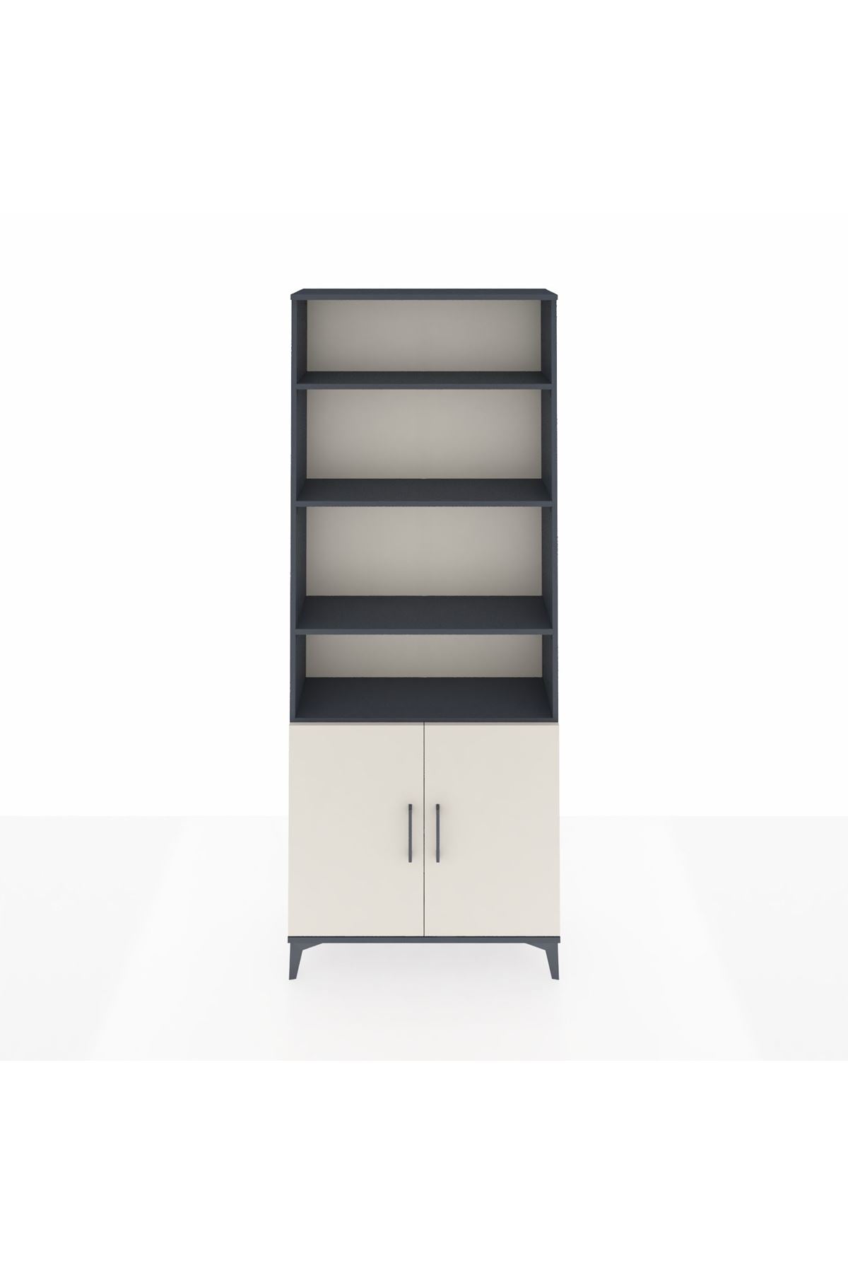 Arges Dolap 5 Raflı 2 Kapaklı 88x30x221 Antrasit-Aytaşı
