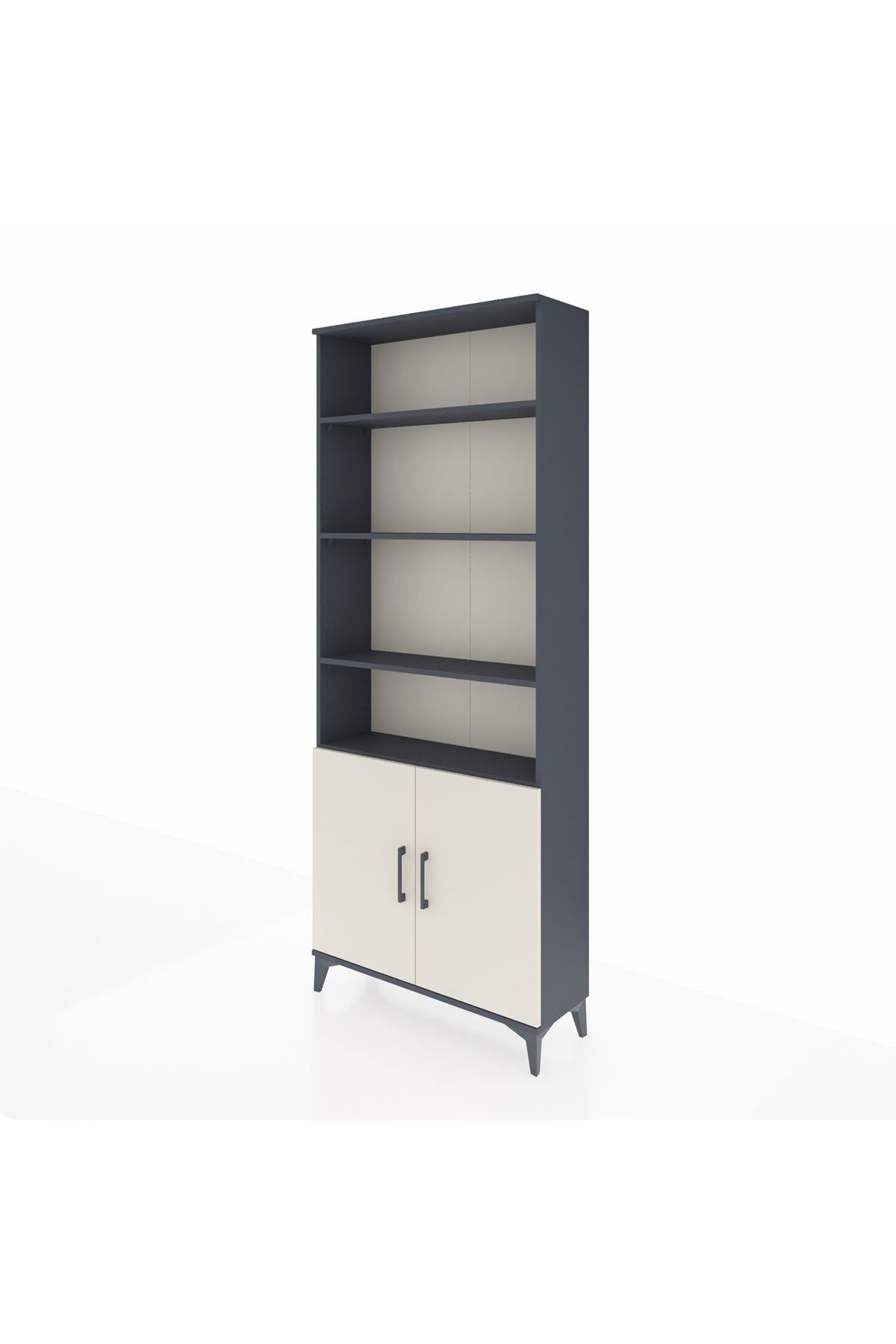 Arges Dolap 5 Raflı 2 Kapaklı 88x30x221 Antrasit-Aytaşı