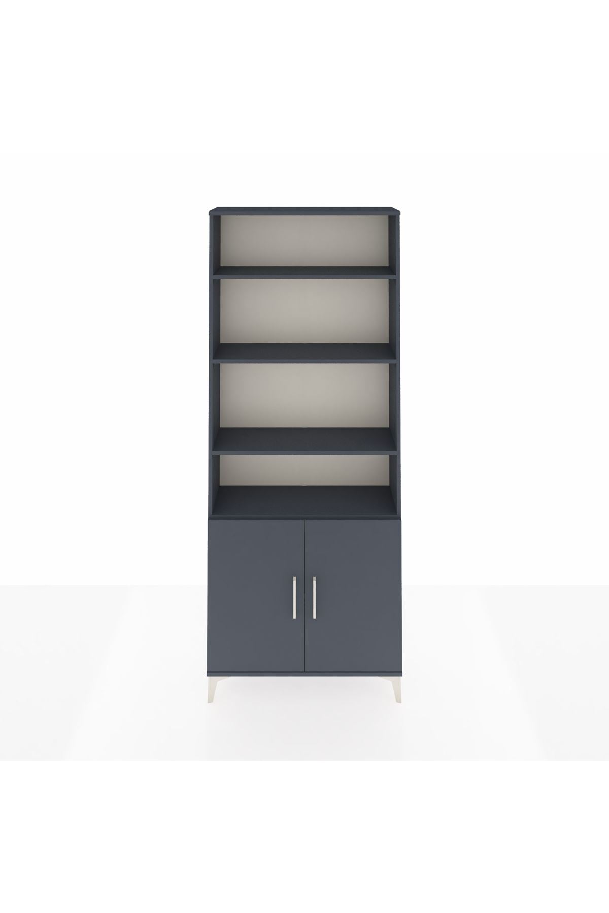 Arges Dolap 5 Raflı 2 Kapaklı 88x30x221 Antrasit-Antrasit