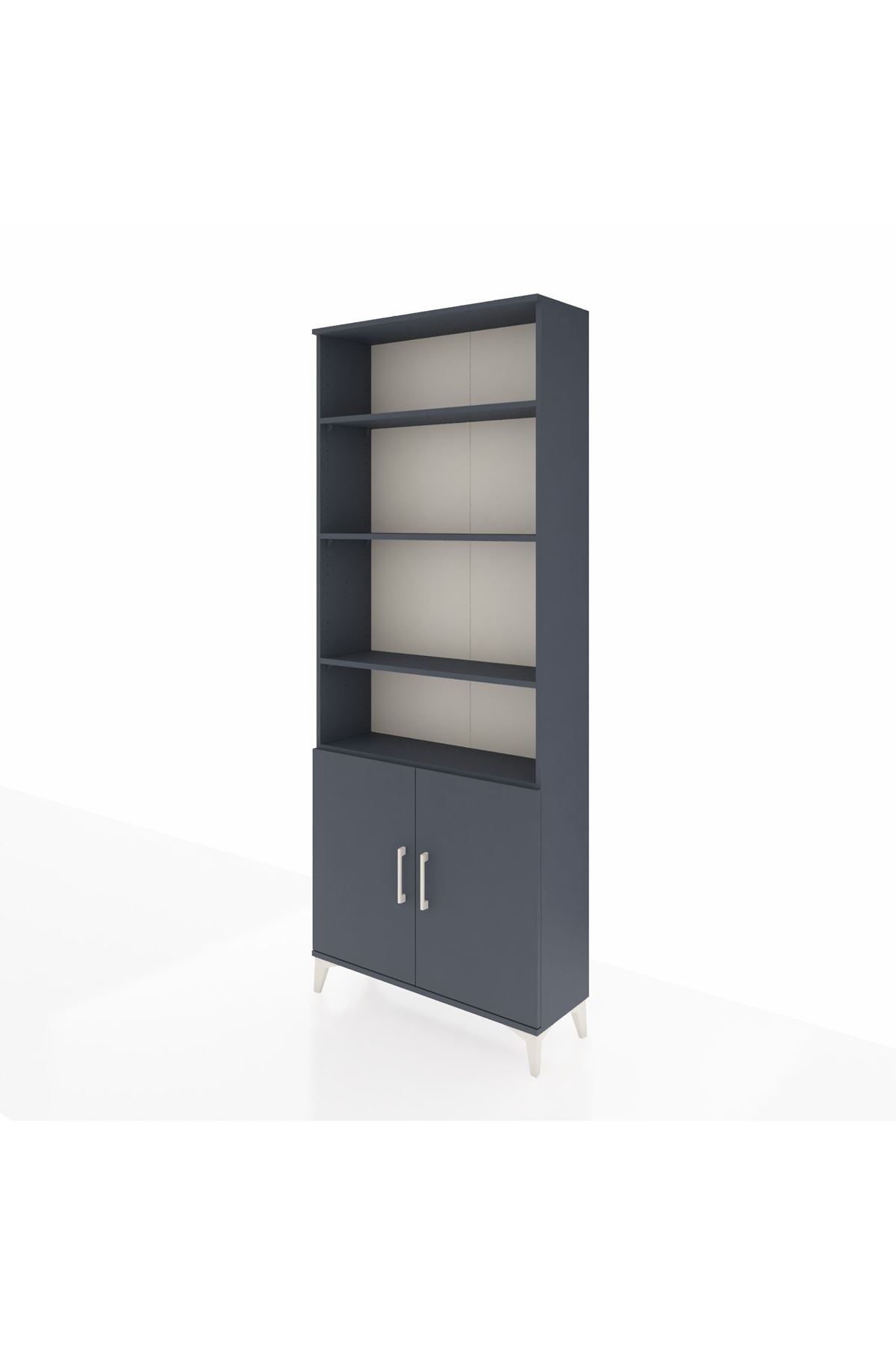 Arges Dolap 5 Raflı 2 Kapaklı 88x30x221 Antrasit-Antrasit