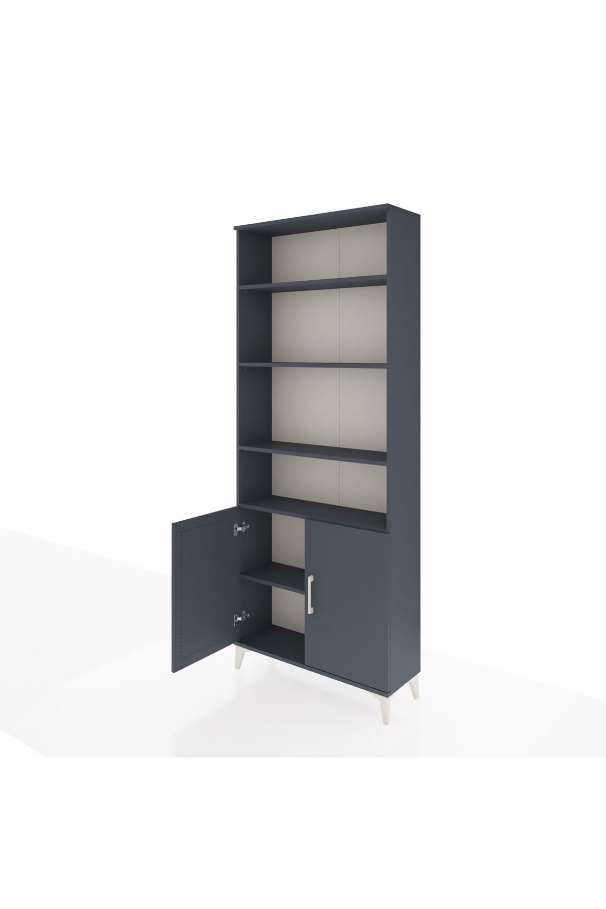 Arges Dolap 5 Raflı 2 Kapaklı 88x30x221 Antrasit-Antrasit