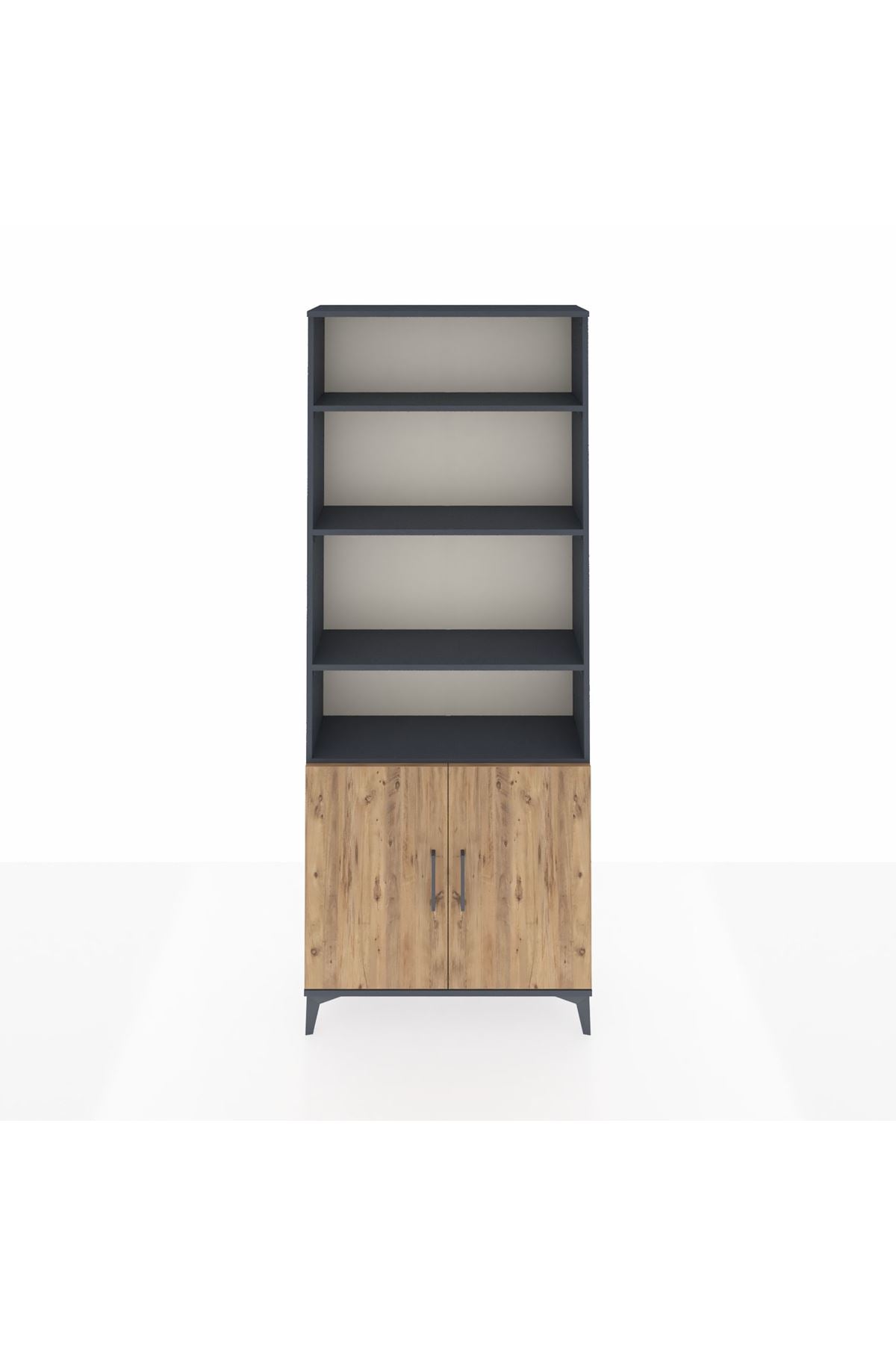 Arges Dolap 5 Raflı 2 Kapaklı 88x30x221 Antrasit-Çam