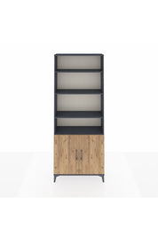 Arges Dolap 5 Raflı 2 Kapaklı 88x30x221 Antrasit-Çam