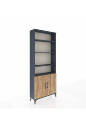 Arges Dolap 5 Raflı 2 Kapaklı 88x30x221 Antrasit-Çam