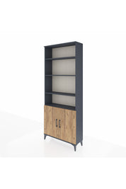 Arges Dolap 5 Raflı 2 Kapaklı 88x30x221 Antrasit-Çam