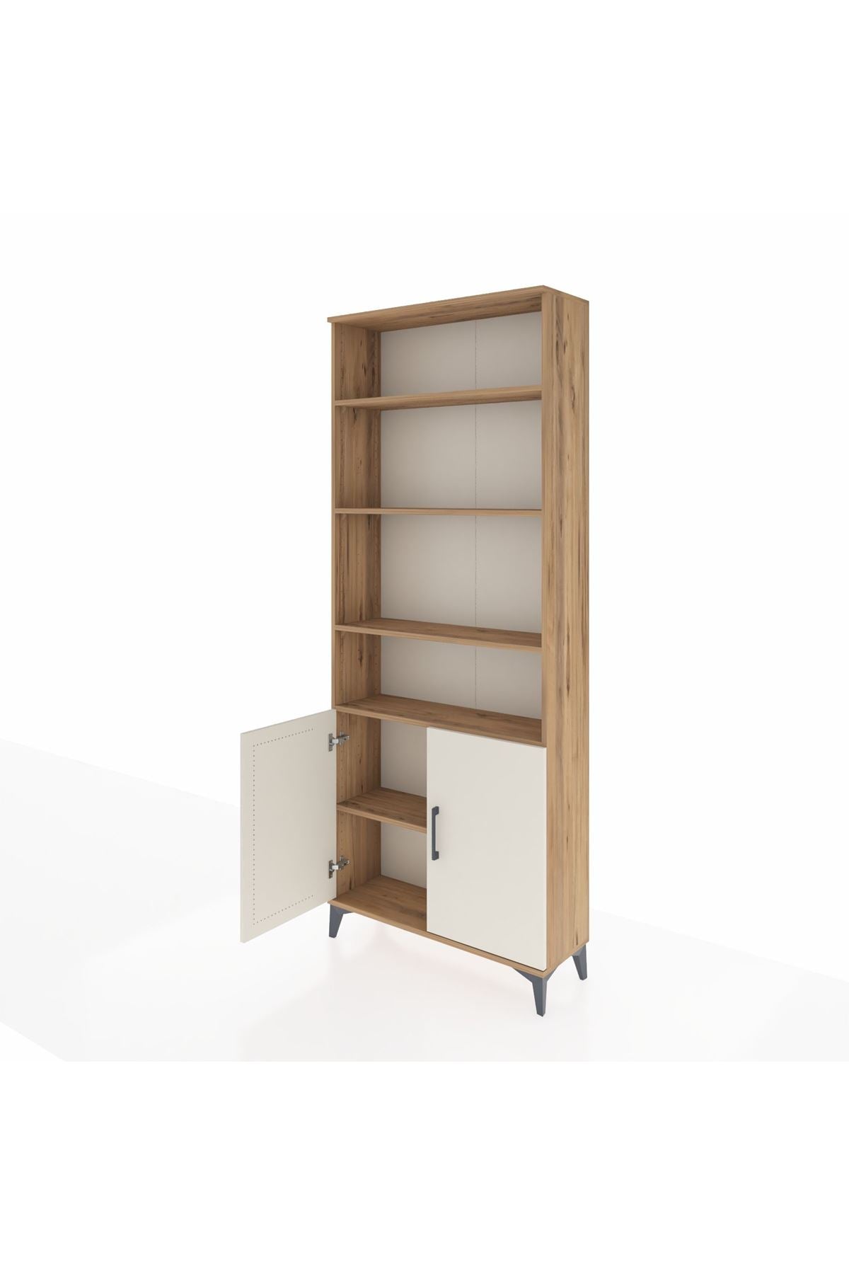 Arges Dolap 5 Raflı 2 Kapaklı 88x30x221 Çam-Aytaşı