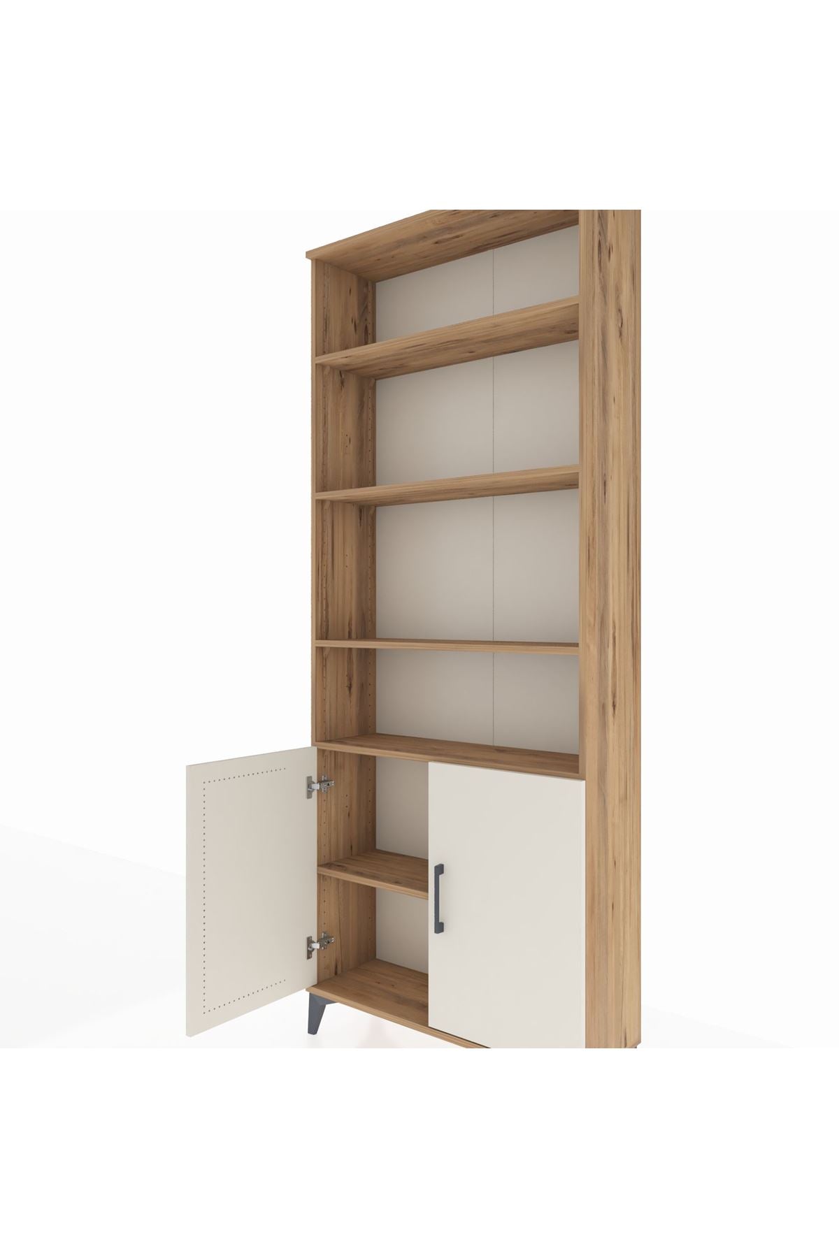 Arges Dolap 5 Raflı 2 Kapaklı 88x30x221 Çam-Aytaşı