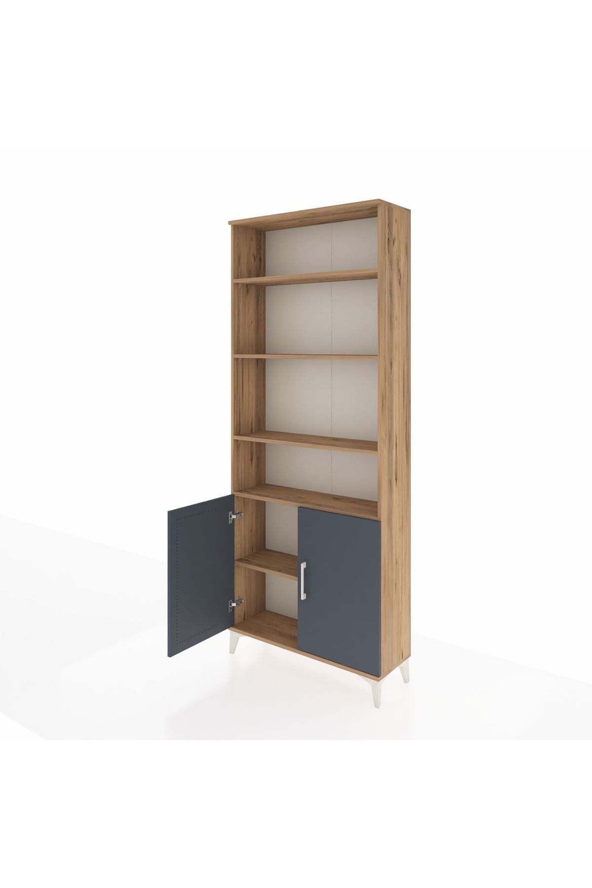 Arges Dolap 5 Raflı 2 Kapaklı 88x30x221 Çam-Antrasit