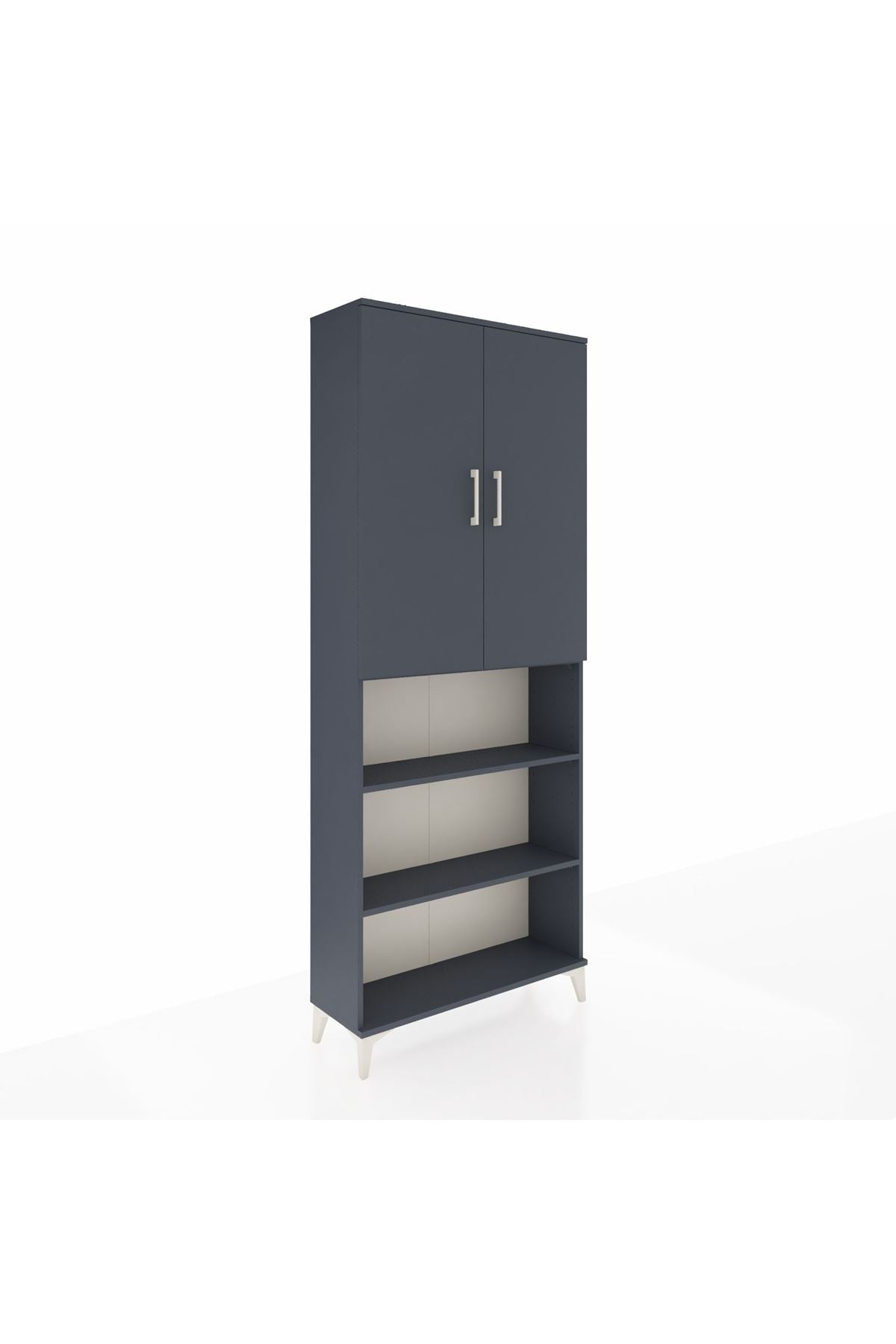 Arges Dolap 5 Raflı 2 Kapaklı 88x30x221 Antrasit-Antrasit