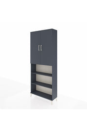 Arges Dolap 5 Raflı 2 Kapaklı 88x30x221 Antrasit-Antrasit