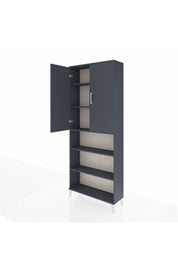 Arges Dolap 5 Raflı 2 Kapaklı 88x30x221 Antrasit-Antrasit