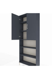 Arges Dolap 5 Raflı 2 Kapaklı 88x30x221 Antrasit-Antrasit