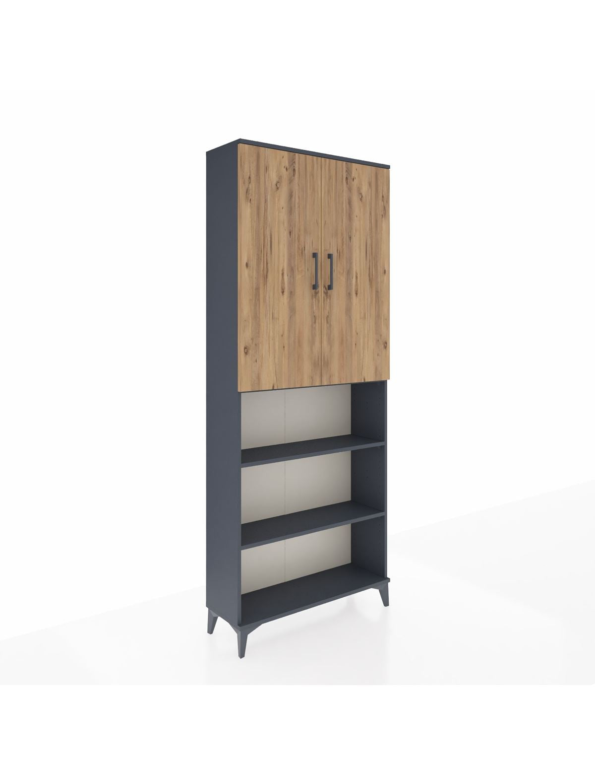 Arges Dolap 5 Raflı 2 Kapaklı 88x30x221 Antrasit-Çam