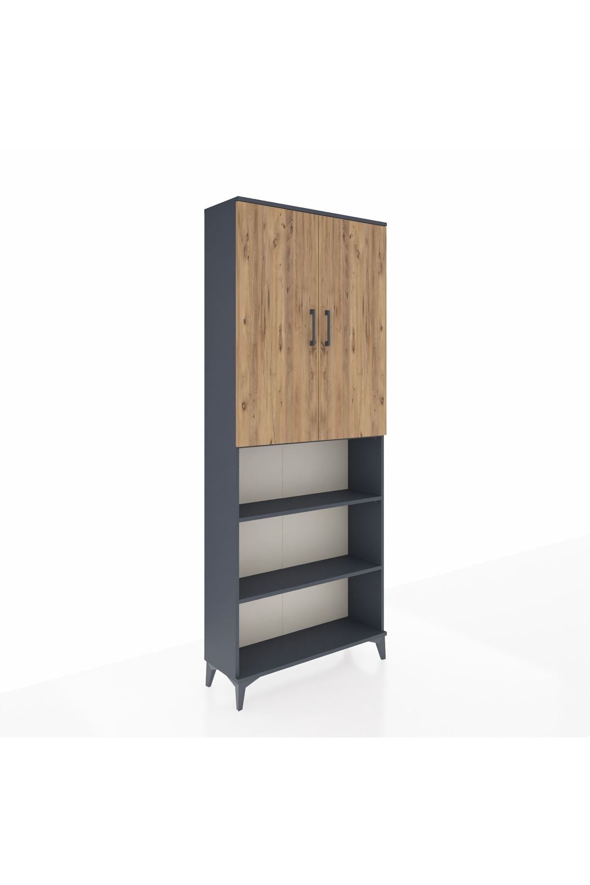 Arges Dolap 5 Raflı 2 Kapaklı 88x30x221 Antrasit-Çam