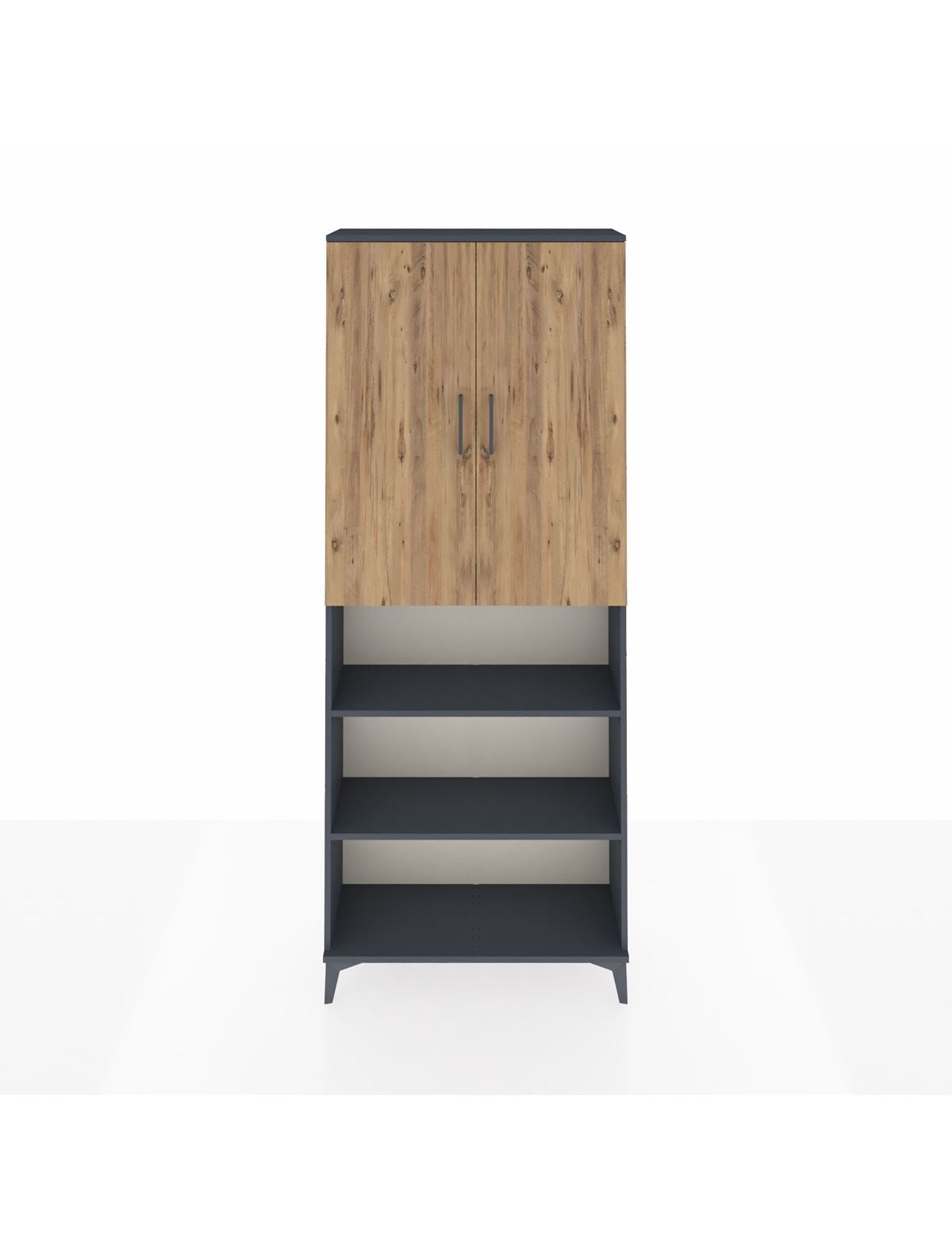 Arges Dolap 5 Raflı 2 Kapaklı 88x30x221 Antrasit-Çam