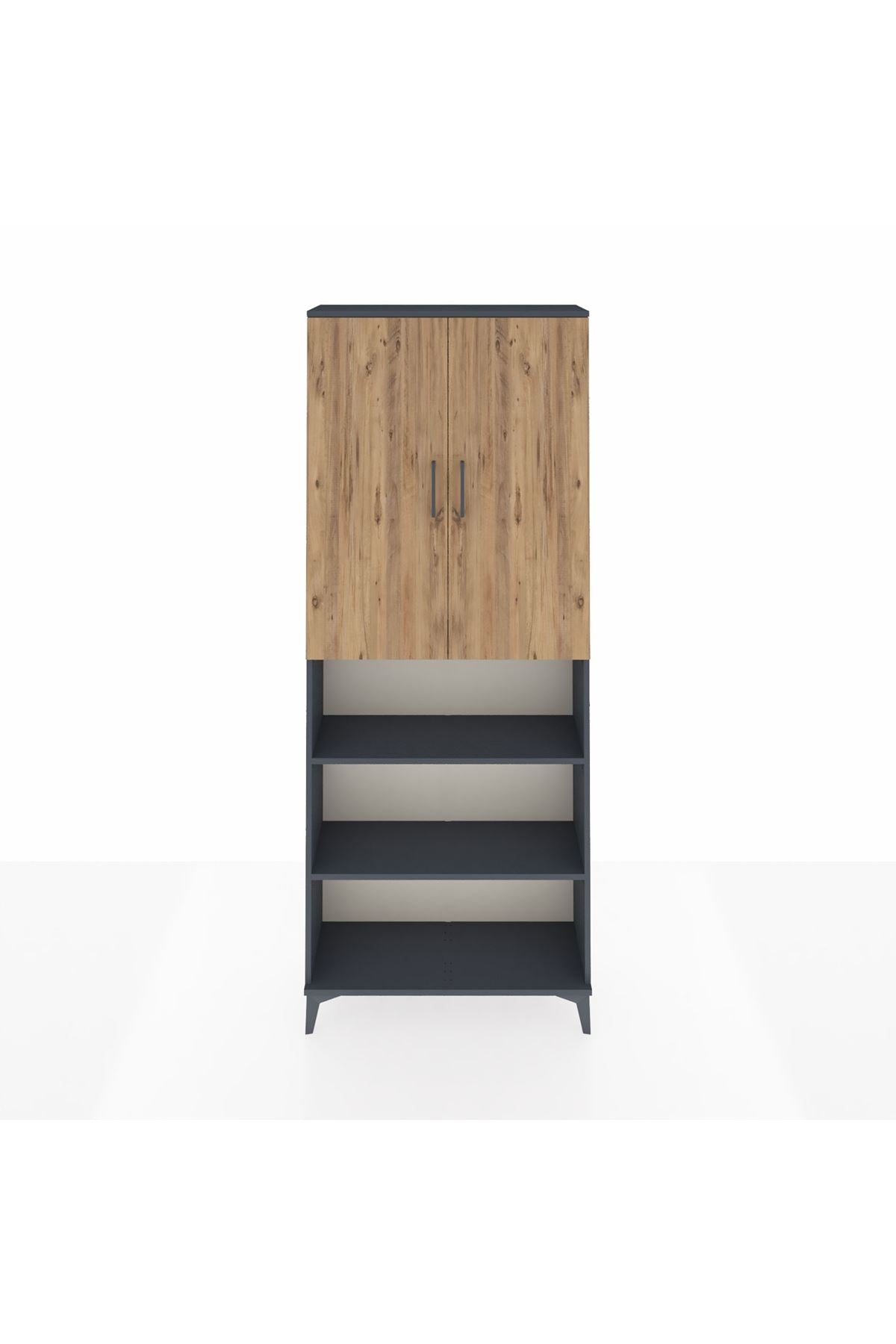 Arges Dolap 5 Raflı 2 Kapaklı 88x30x221 Antrasit-Çam