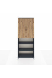 Arges Dolap 5 Raflı 2 Kapaklı 88x30x221 Antrasit-Çam