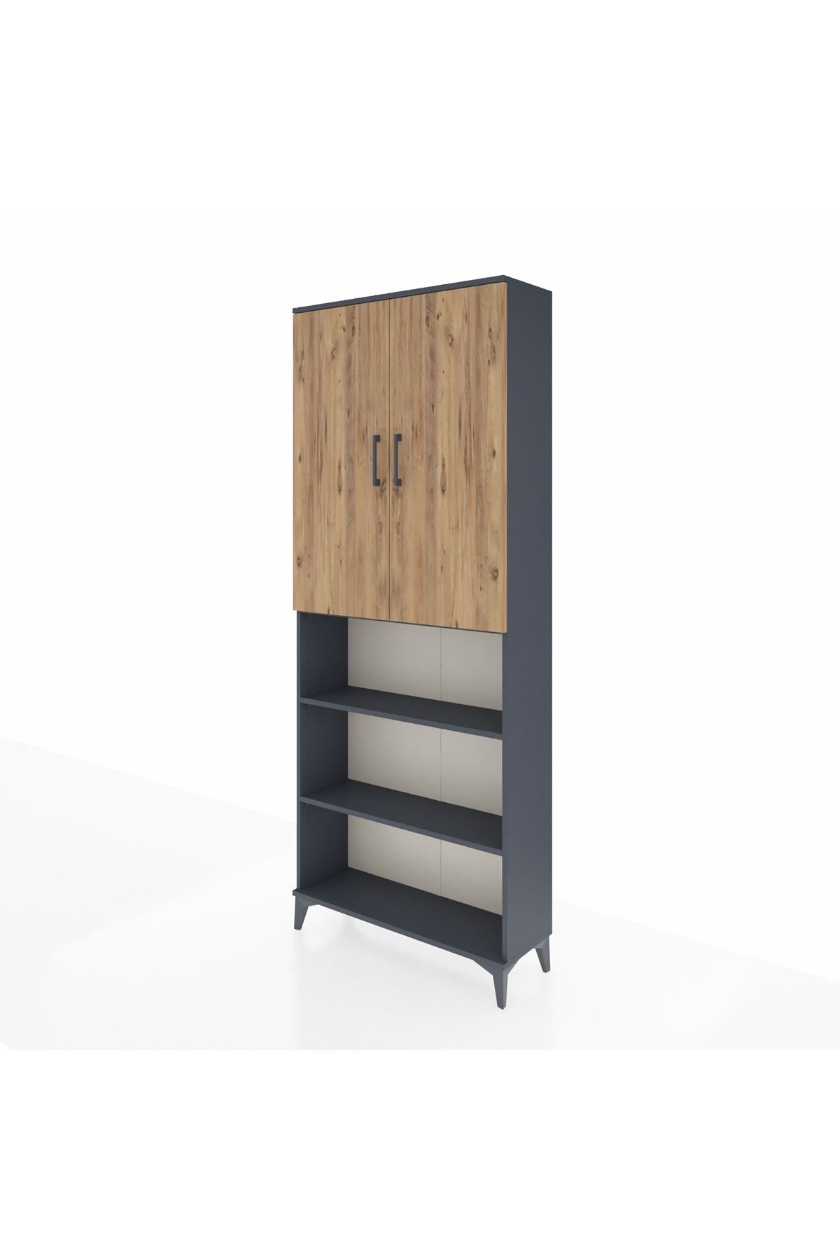 Arges Dolap 5 Raflı 2 Kapaklı 88x30x221 Antrasit-Çam